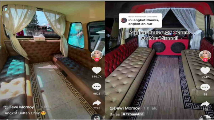 Viral Angkot Sultan di Ciamis, Interior Mewah Pakai Keramik dan Sofa