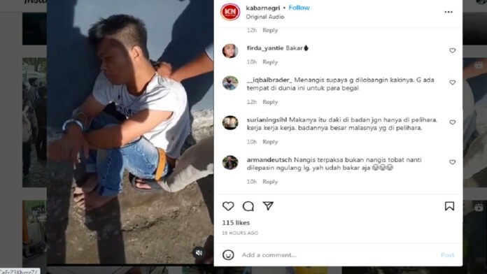 Viral Pelaku Curanmor Menangis