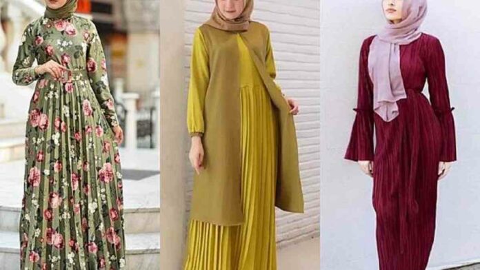 Gamis Plisket Motif Bunga, Tampil Cantik dan Fashionable Saat Lebaran