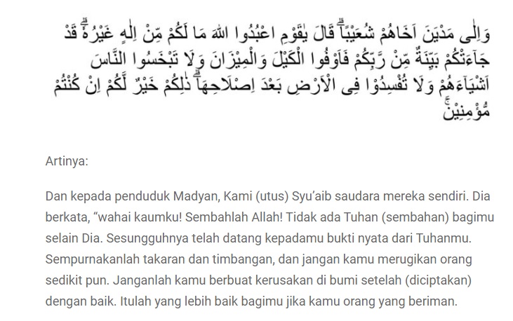 Keteladanan Nabi Syuaib dan Kisahnya Menghadapi Kaum Madyan.