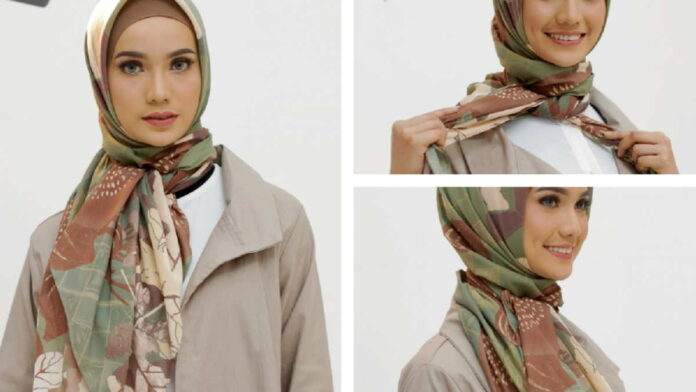 Gaya Hijab Segi Empat untuk Lebaran, Ini Tutorial Tampil Berbeda