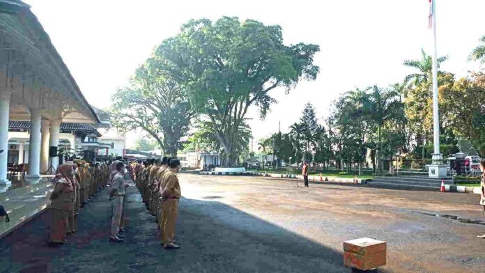 Tidak Ada WFH, ASN di Setda Ciamis 100 Persen Hadir di Hari Pertama Kerja