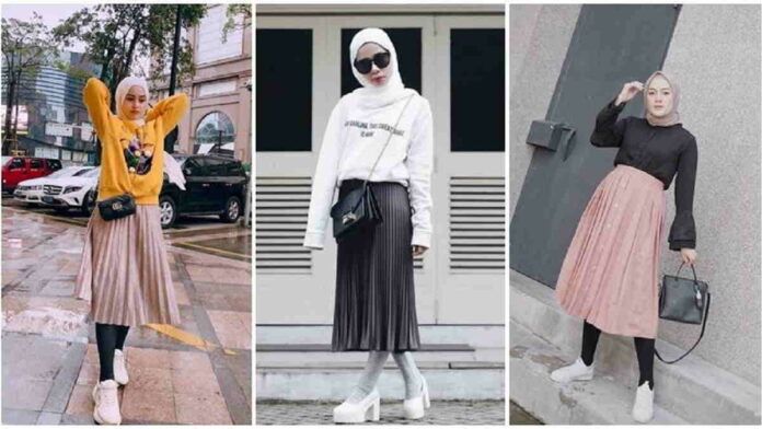 OOTD Hijab Rok Plisket dengan Padu Padan yang Tepat Sesuai Selera