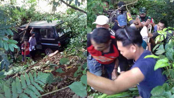 Laka Lantas Tunggal, Mobil Carry Terjun ke Jurang di Cipaku Ciamis