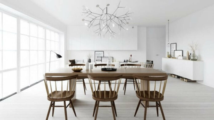 Ruang Makan Scandinavian Didominasi Material Kayu Terbaik
