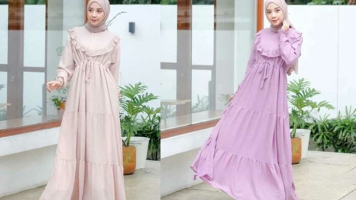 Gamis Bertali Pinggang Rekomendasi Busana Muslim Terbaru