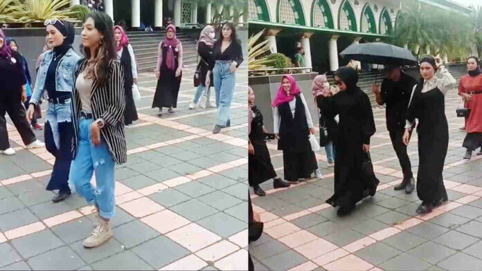 Heboh Video Fashion Show di Halaman Masjid Agung Ciamis