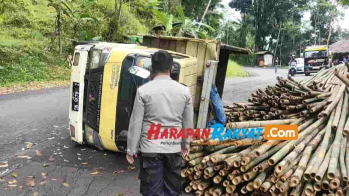 Truk Bermuatan Bambu