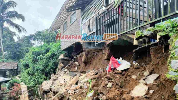 1 Rumah di Kertamandala Ciamis Terancam Ambruk Akibat TPT Longsor