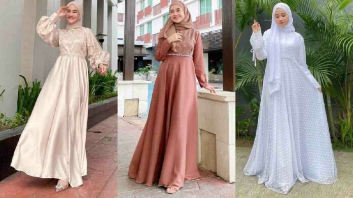 Gamis Lengan Balon Tile untuk Wanita Berkulit Hitam