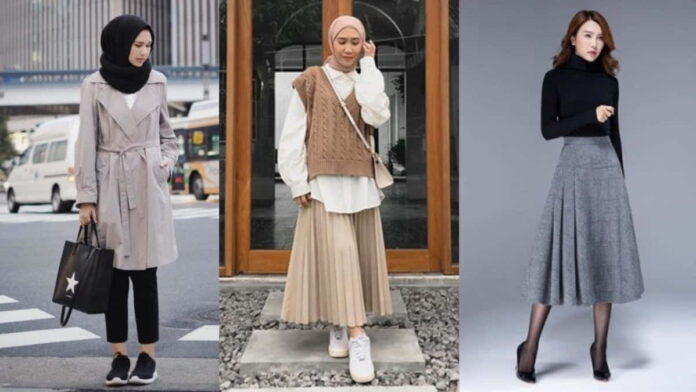 outfit wanita ke kantor saat hujan