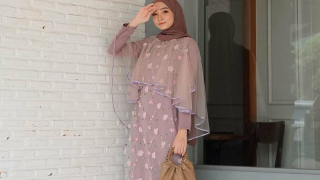 Gamis Batik Kombinasi Organza