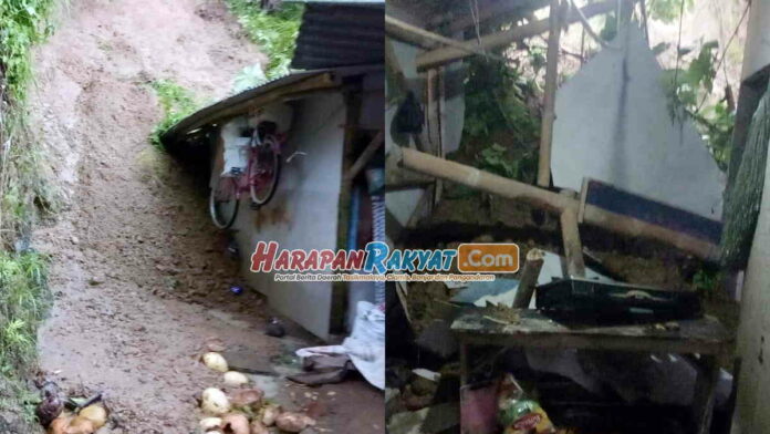 Tanah Longsor Merusak Rumah Warga Purwadadi Ciamis