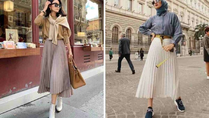 Mix and Match Rok Plisket Ciptakan Kesan Cantik Setiap Saat