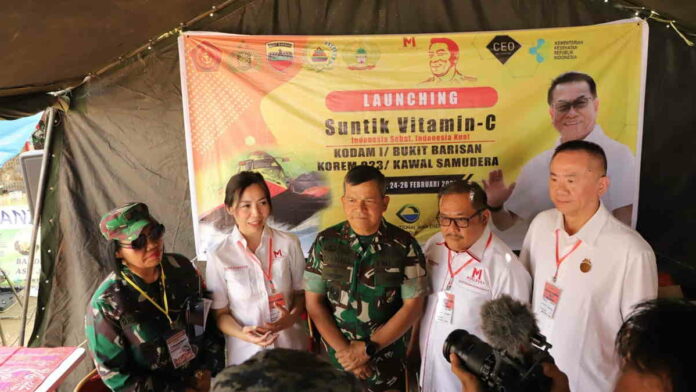 Jelang Event F1 Powerboat Danau Toba, Kodam I/Bukit Barisan Launching Suntik Vitamin C Gratis