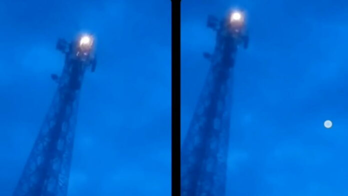 Tower BTS Semburkan Api di Pamarican Ciamis