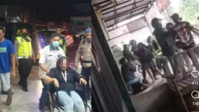 Viral, Emak-emak di Tulungagung Lindungi Anaknya yang Dikeroyok
