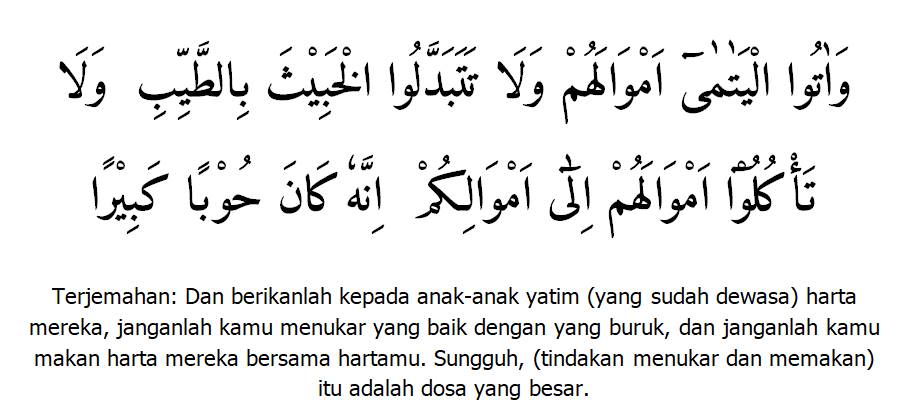 Kandungan Surat An Nisa Ayat 2, Hak Harta Anak Yatim