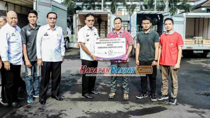 Jelang Ramadhan, Pemkab Ciamis Terima Bantuan CSR 1 Ton Telur Ayam