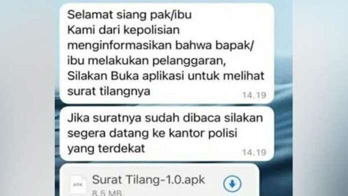 Modus Penipuan Surat Tilang Lewat WhatsApp