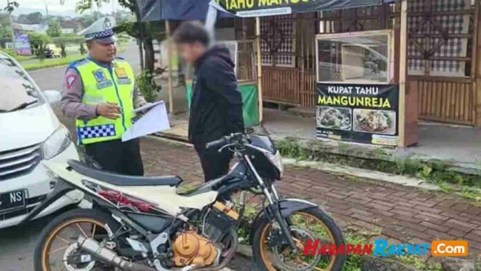 Ratusan Pemotor Berknalpot Bising di Tasikmalaya Ditertibkan Polisi