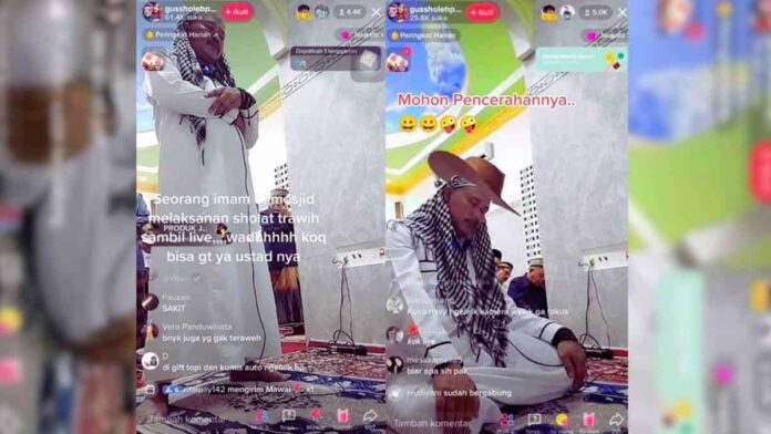 Sholat Tarawih sambil Live Streaming