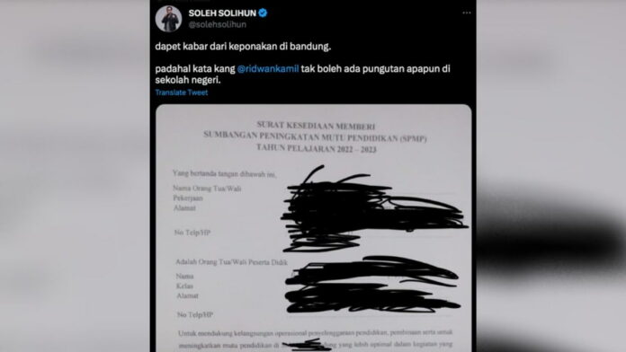 Soleh Solihun Pungutan di Sekolah