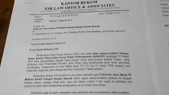 Somasi Warga Garut