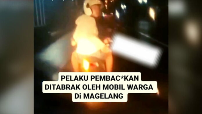 Viral Pelaku Pembacokan ditabrak mobil di Magelang