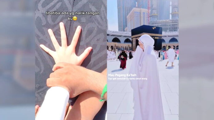 Viral Perempuan Indonesia Rekam Momen saat Pegang Ka'bah