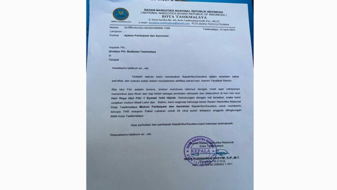 Viral BNN Kota Tasikmalaya Ngemis THR