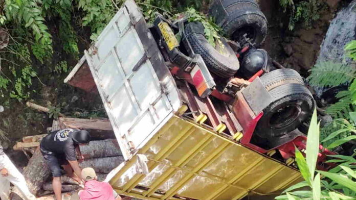 Mobil Truk Masuk Jurang di Tasikmalaya