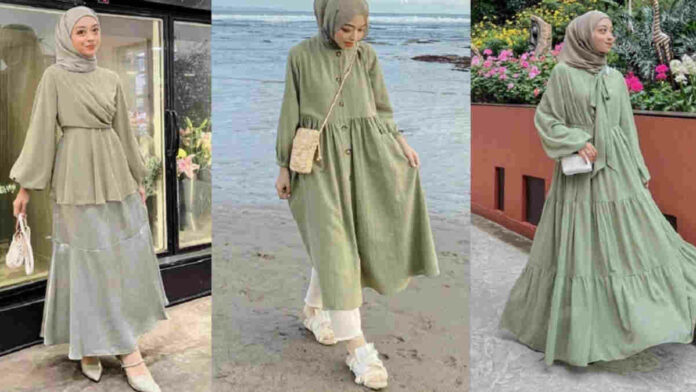 Model Baju Warna Sage Green, Jadi Trend Lebaran Masa Kini