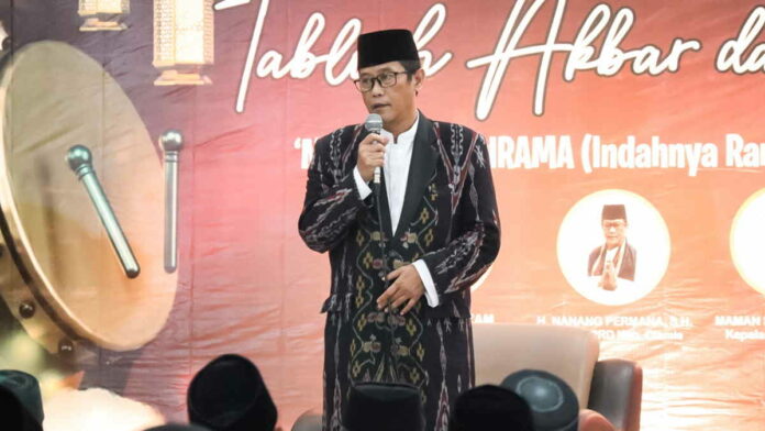 Nanang Permana Sampaikan Kampanye Damai dalam Tablig Akbar di Desa Pasawahan Ciamis