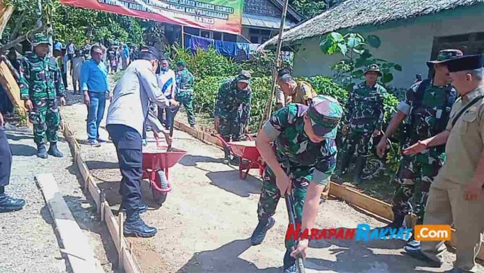 Kompak, Kodim 0625 Pangandaran Bangun Jalan Bersama Warga