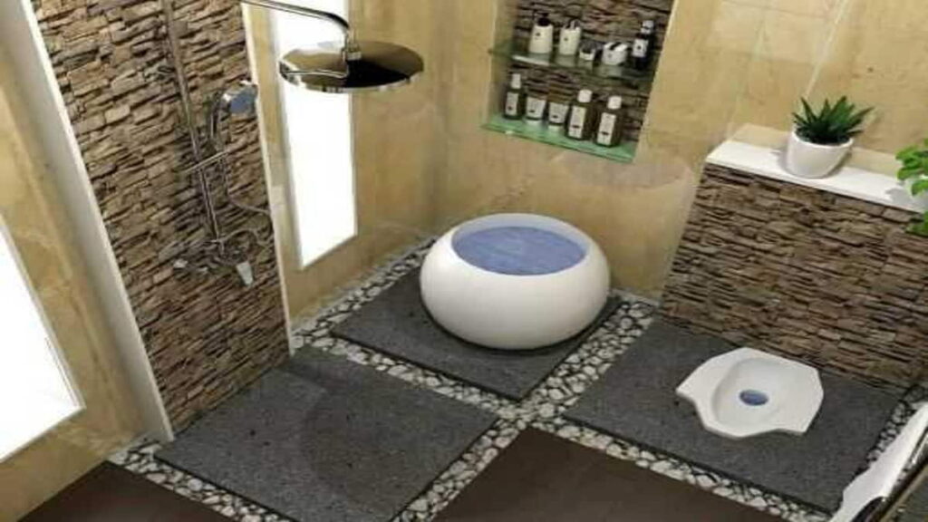Kamar Mandi Lantai Batu Kerikil