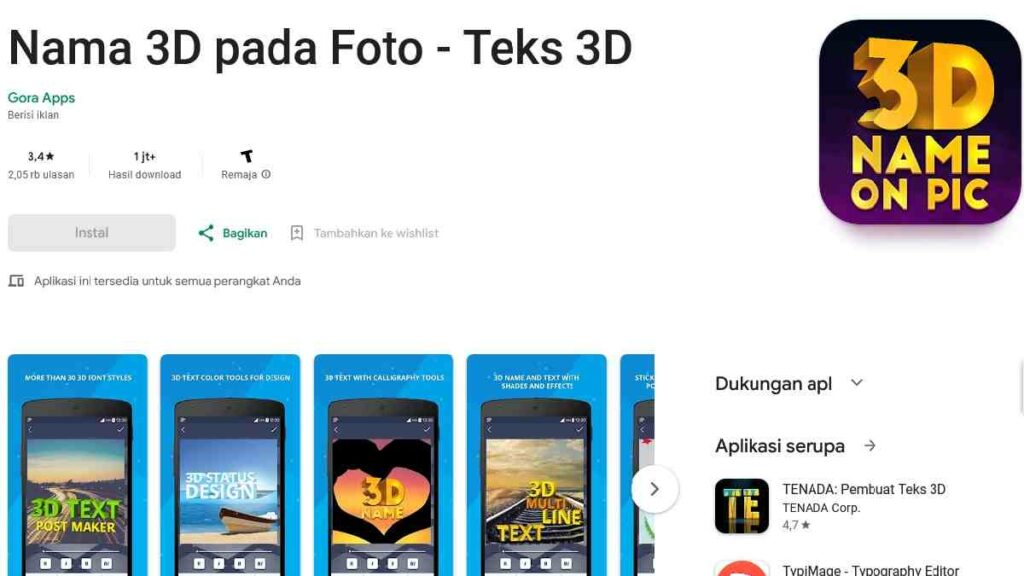 Aplikasi Edit Tulisan 3D