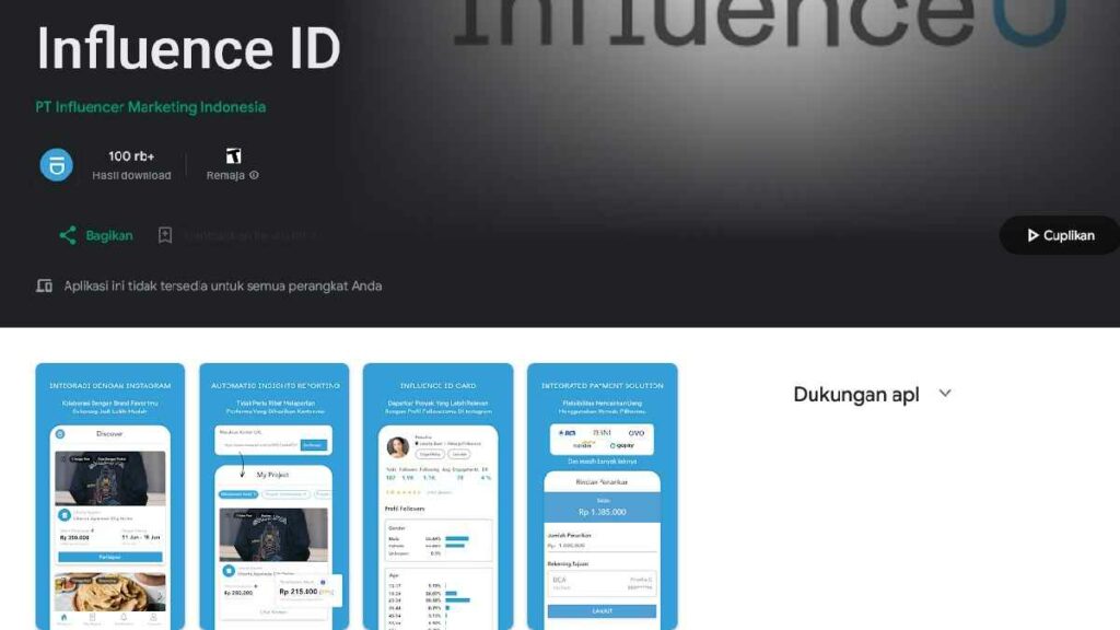 Aplikasi untuk Influencer