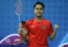Ginting Bungkam Wakil Chinese Taipei Dua Gim Langsung
