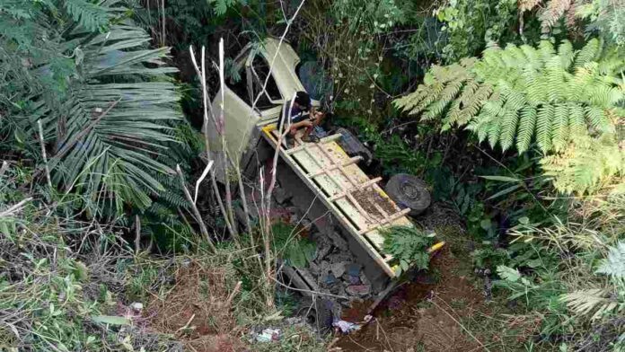 Tak Kuat Nanjak, Truk Pengangkut Batu Terjun ke Jurang di Tasikmalaya