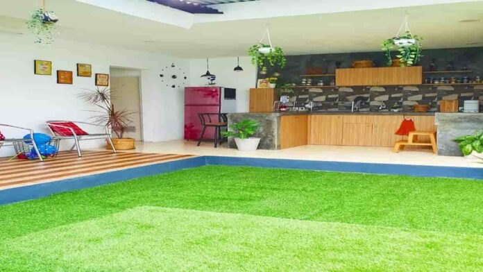 Dapur dengan Rumput Sintetis Lebih Esthetic, Ini Inspirasinya
