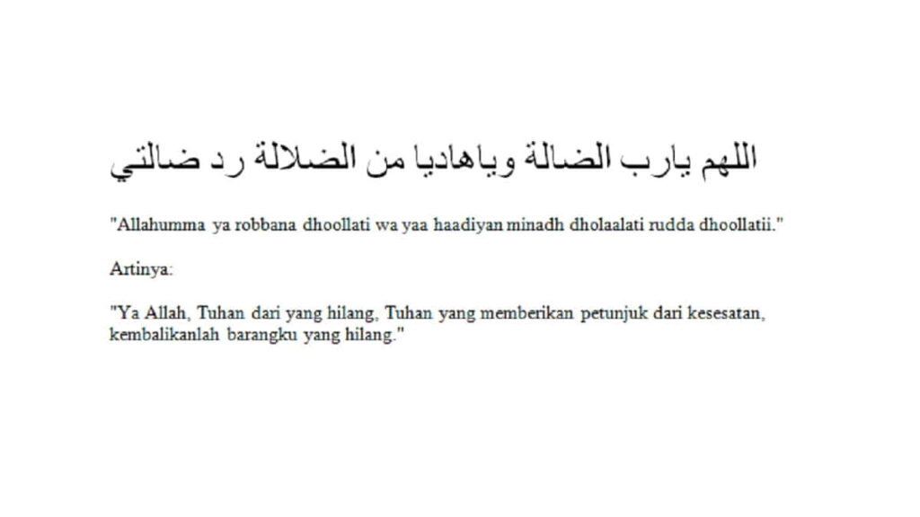 Doa Kehilangan Barang