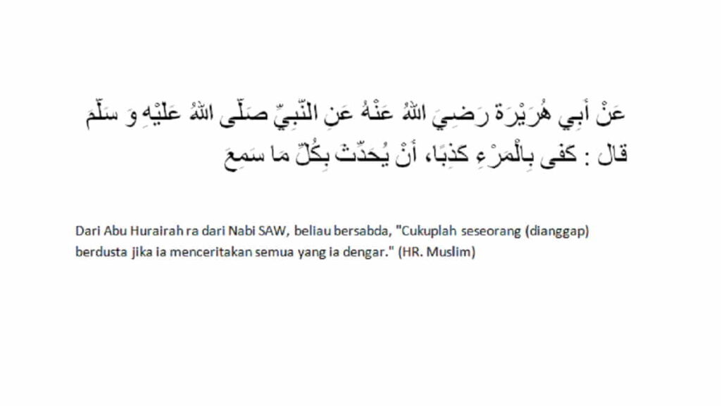 Hadits Tentang Tabayyun, Tata Cara, Contoh dan Hikmah