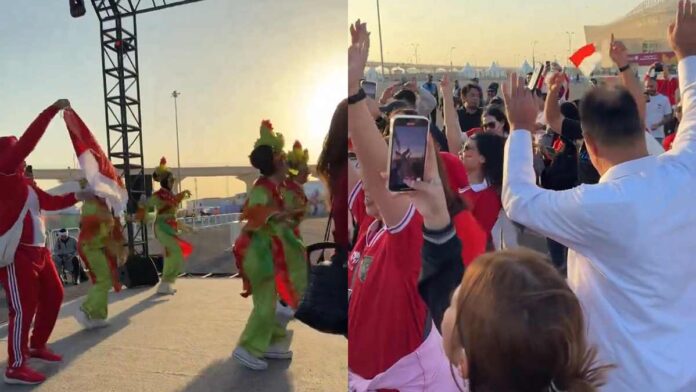 Jelang Laga Lawan Irak, Lagu Rungkad Hibur Suporter Indonesia di Stadion Qatar