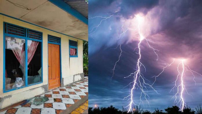 Dua Rumah di Karyamukti Ciamis Rusak Tersambar Petir