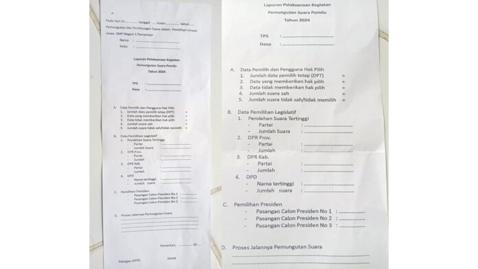 Lembar Isian Tugas Tambahan Siswa SMP Negeri 1 Pamarican Ciamis