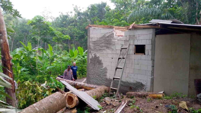 Angin Puting Beliung Terjang Cisompet Garut, Satu Rumah Warga Tertimpa Pohon