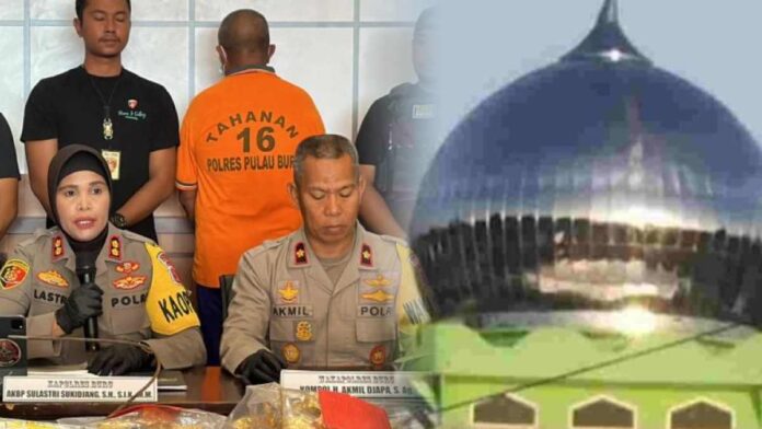 Pencuri Hiasan Kubah Masjid dari Emas di Buru Maluku Tertangkap