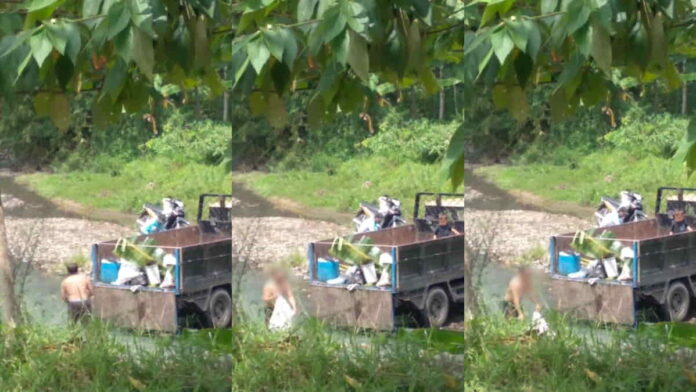 Viral Video Pria Buang Sampah Satu Truk ke Sungai Cikawasen Ciamis