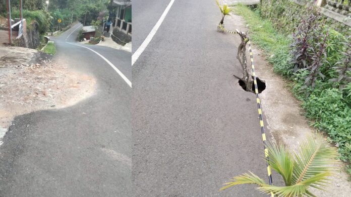 Akses Jalan Kawali-Sadananya Ciamis Rusak